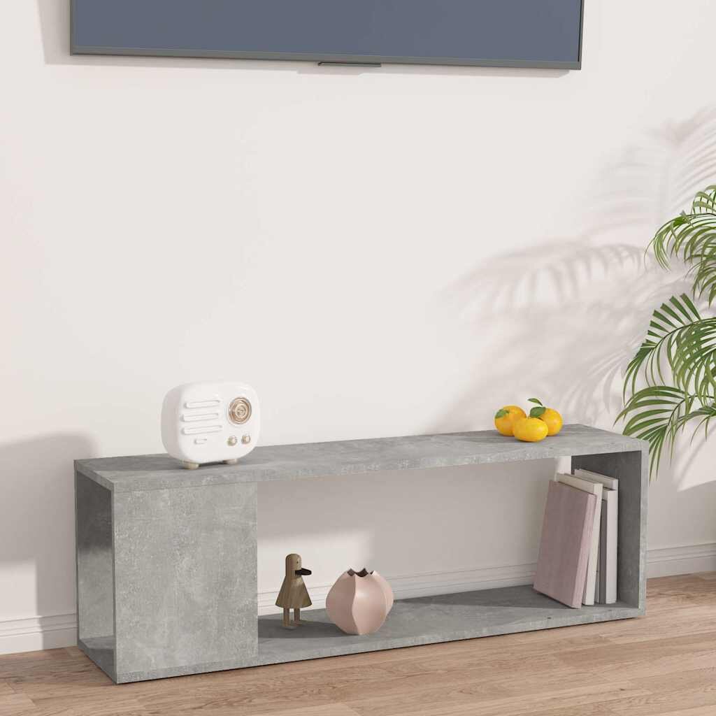 vidaXL ТВ шкаф бетонно сив 100x24x32 см инженерно дърво