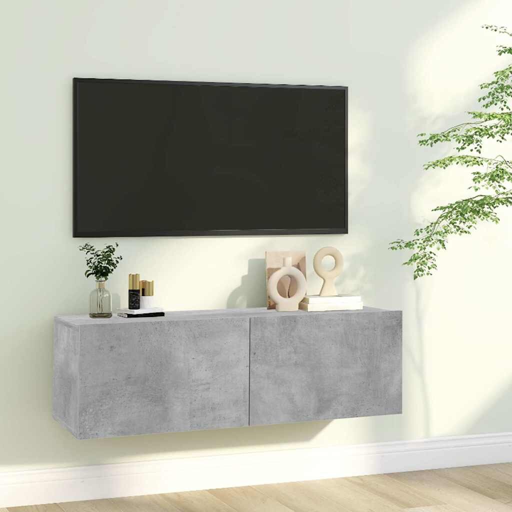 vidaXL ТВ шкаф бетонно сив 100x30x30 см инженерно дърво