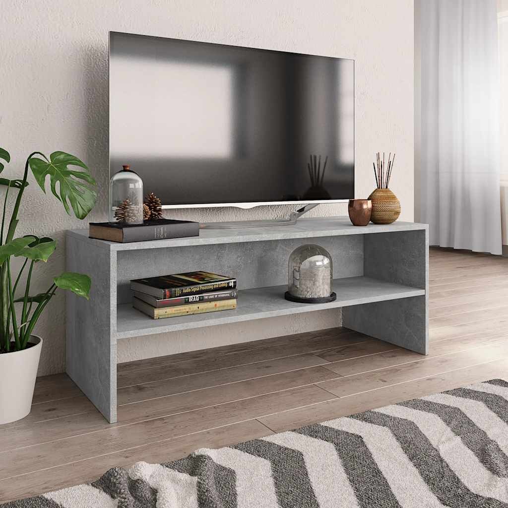 vidaXL ТВ шкаф бетонно сив 100x40x40 см инженерно дърво