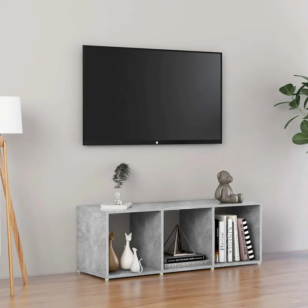 vidaXL ТВ шкаф бетонно сив 107x35x37 см инженерно дърво