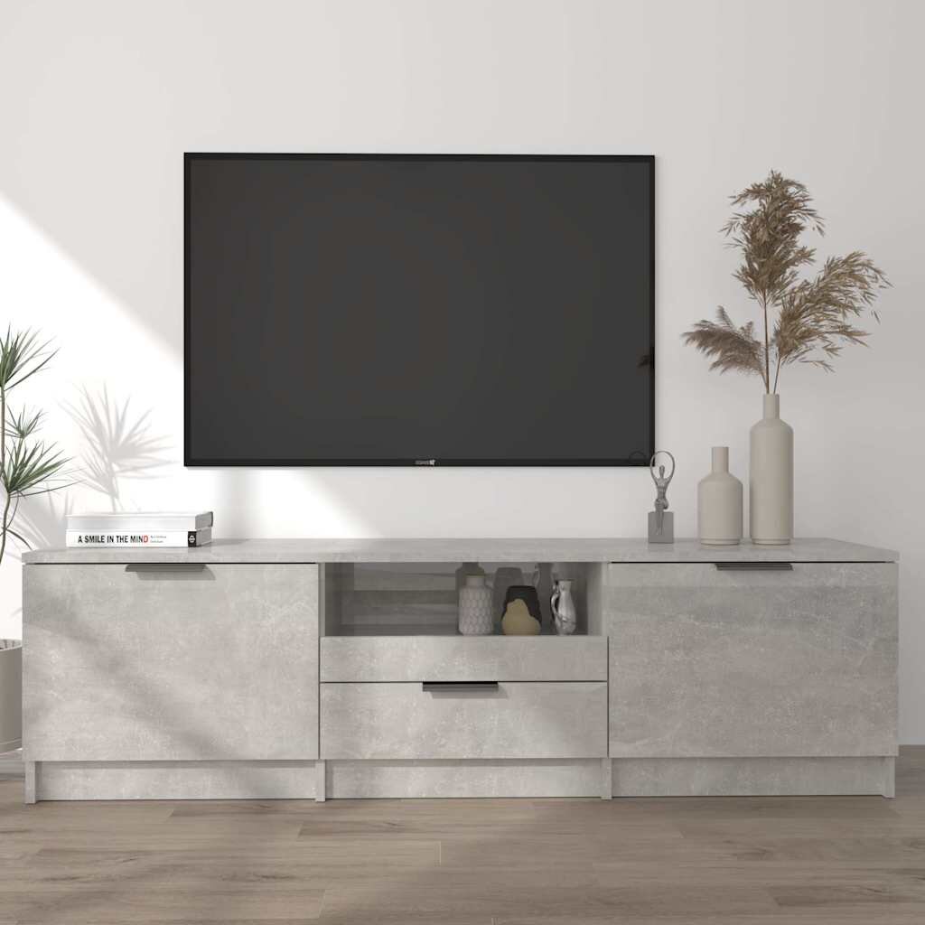 vidaXL ТВ шкаф бетонно сив 140x35x40 см инженерно дърво