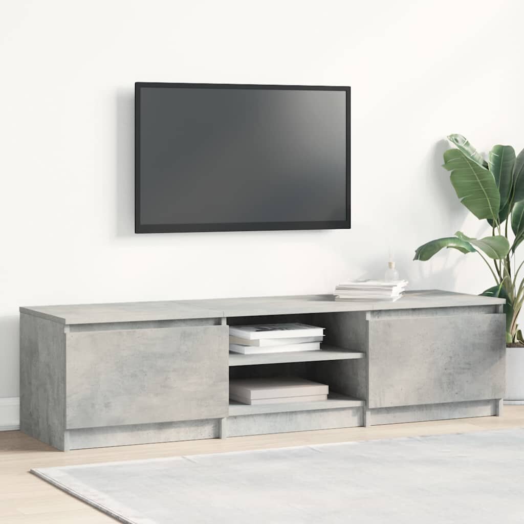 vidaXL ТВ шкаф бетонно сив 140x40x355 см инженерно дърво