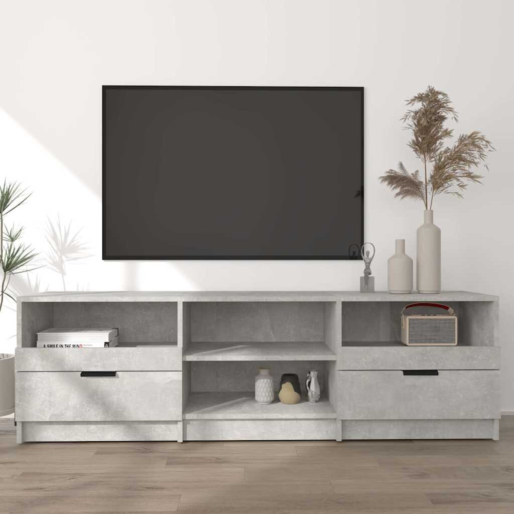 vidaXL ТВ шкаф бетонно сив 150x335x45 см инженерно дърво