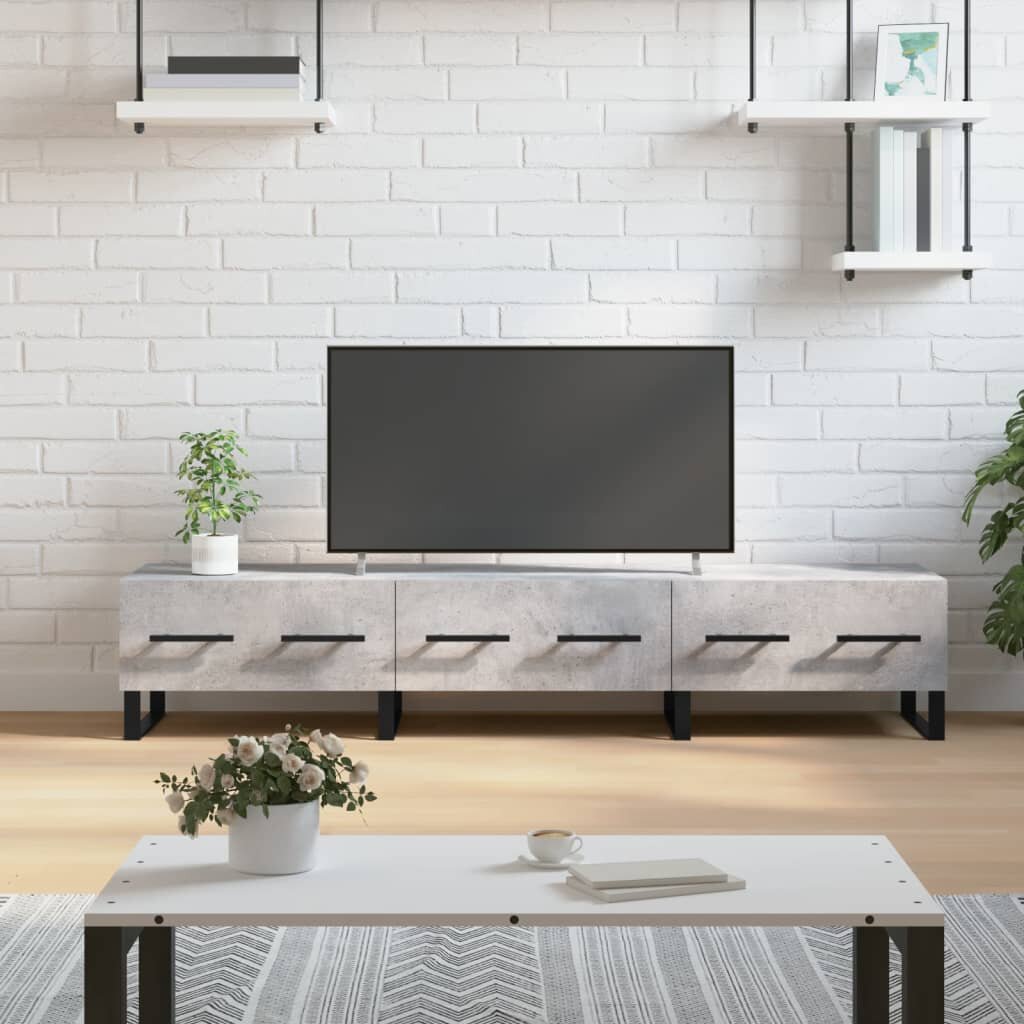 vidaXL ТВ шкаф бетонно сив 150x36x30 см инженерно дърво