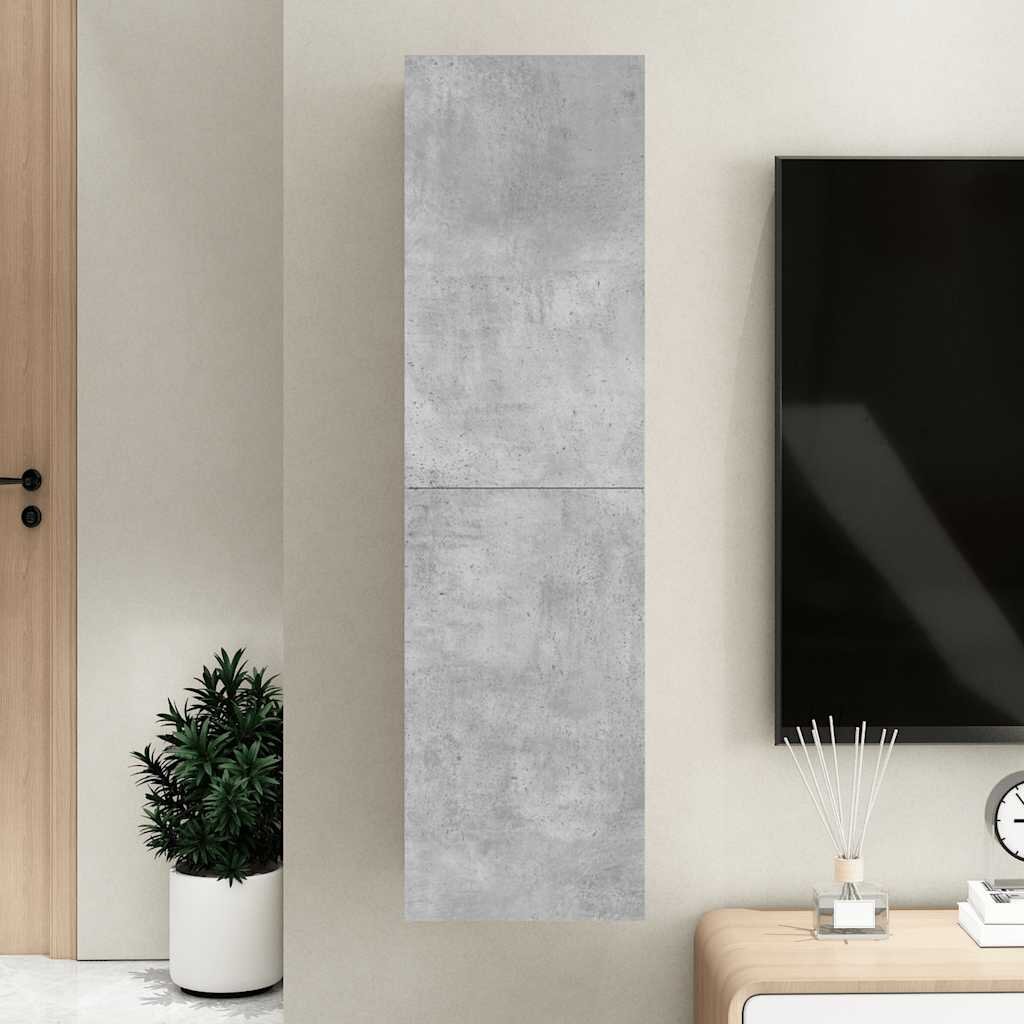 vidaXL ТВ шкаф бетонно сив 305x30x110 см инженерно дърво