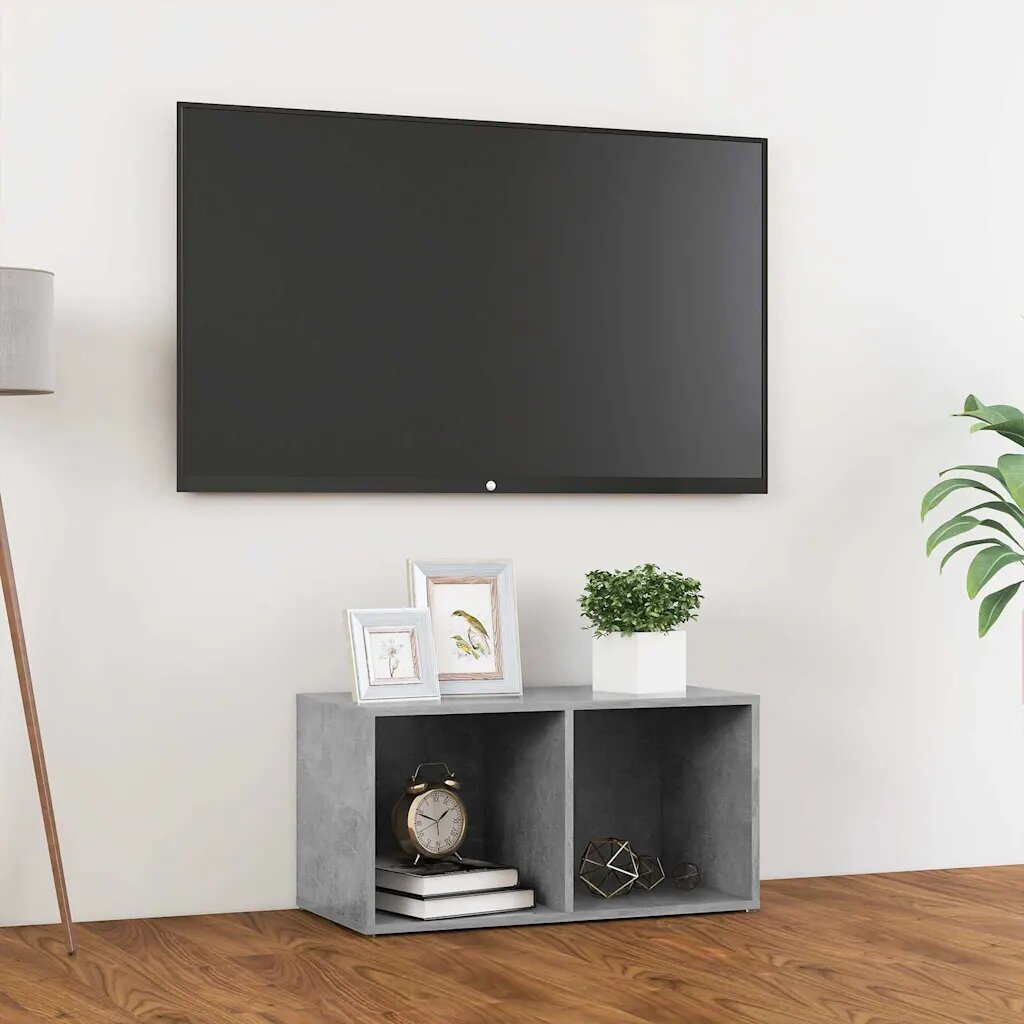 vidaXL ТВ шкаф бетонно сив 72x35x365 см инженерно дърво