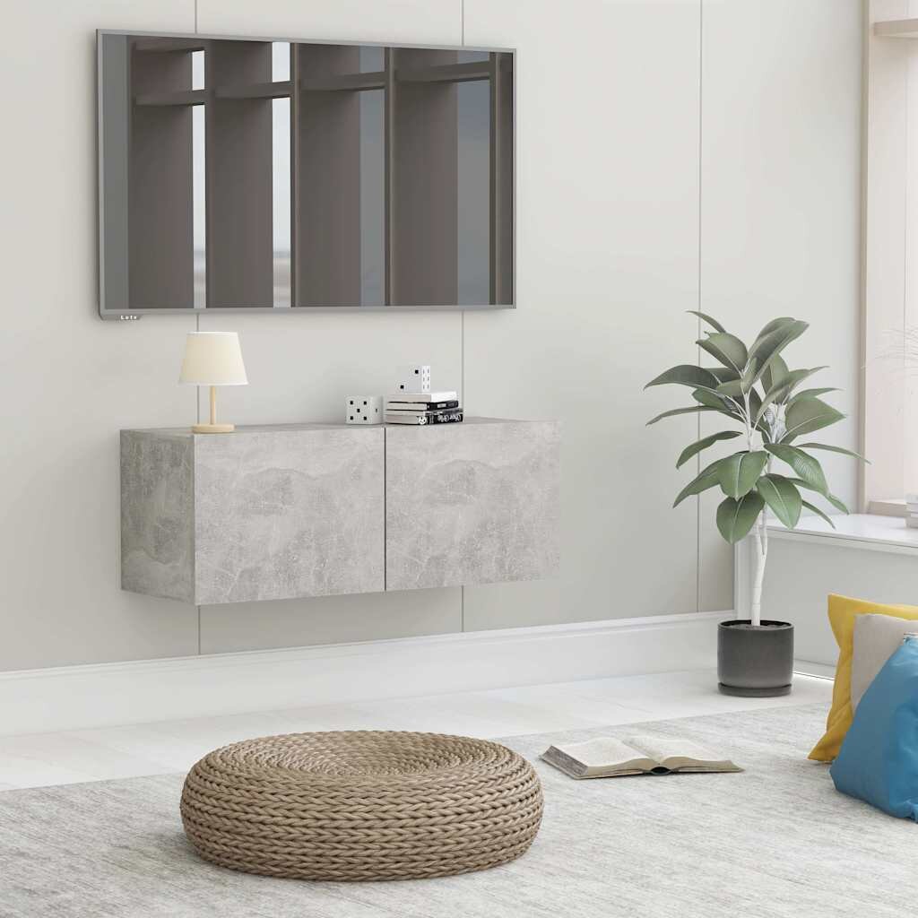 vidaXL ТВ шкаф бетонно сив 80x30x30 см инженерно дърво