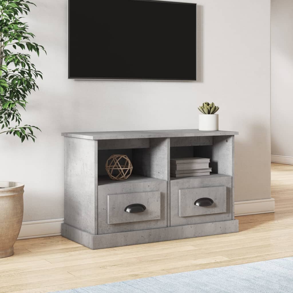 vidaXL ТВ шкаф бетонно сив 80x35x50 см инженерно дърво