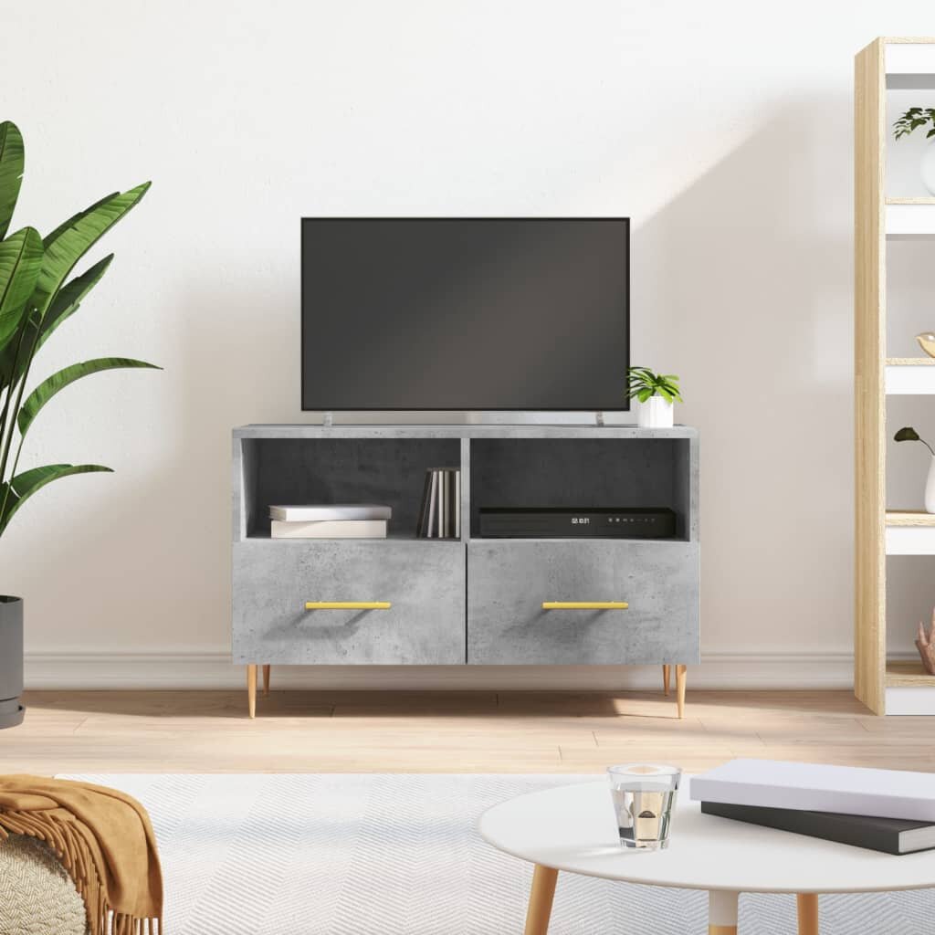vidaXL ТВ шкаф бетонно сив 80x36x50 см инженерно дърво