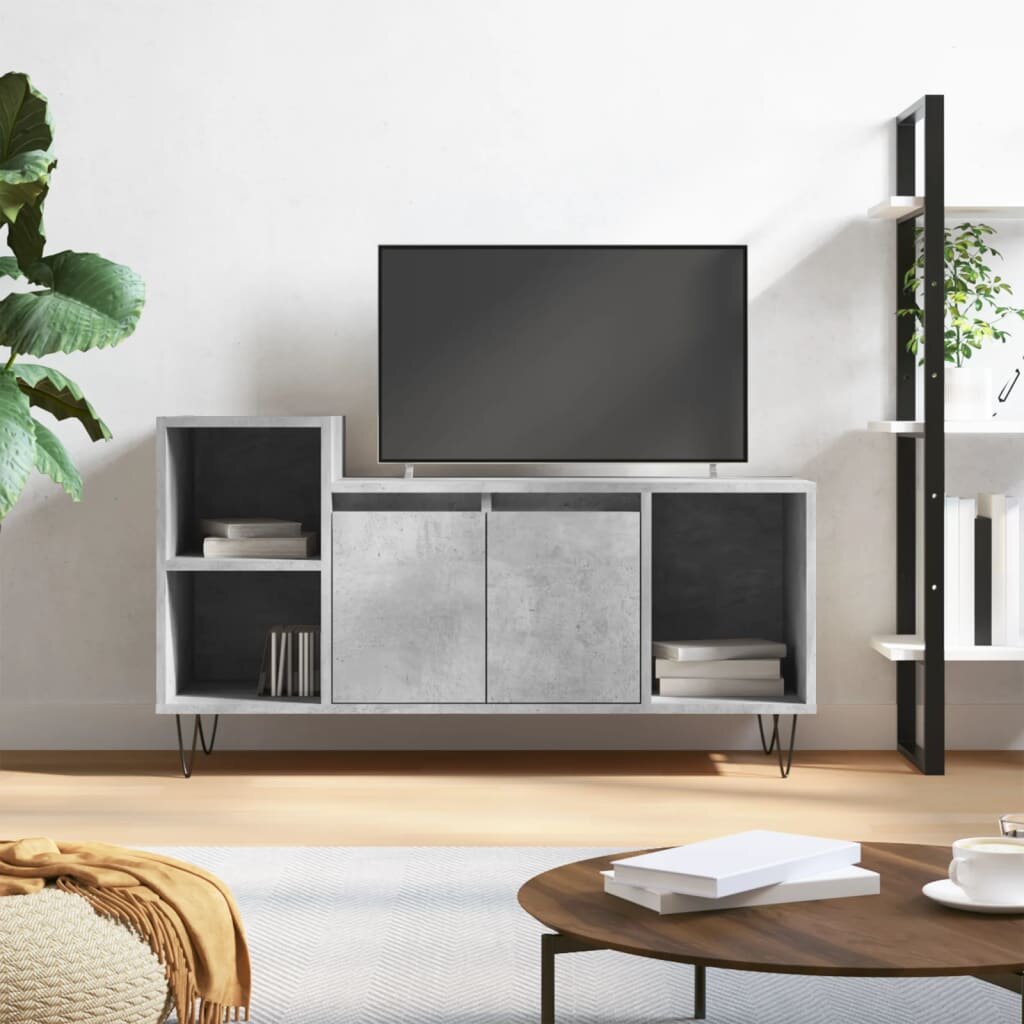 vidaXL ТВ шкаф бетонно сиво 100x35x55 см инженерно дърво