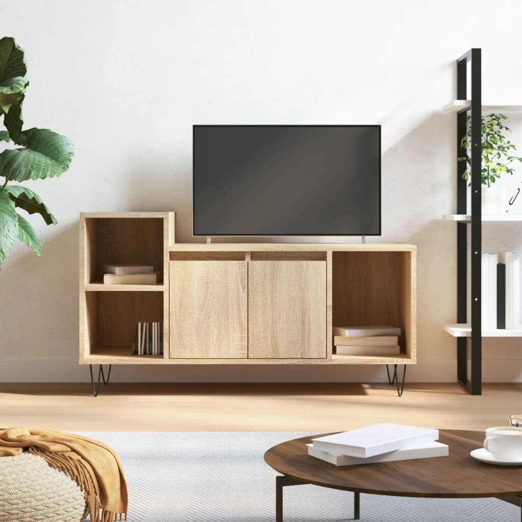 vidaXL ТВ шкаф бетонно сиво 100x35x55 см инженерно дърво