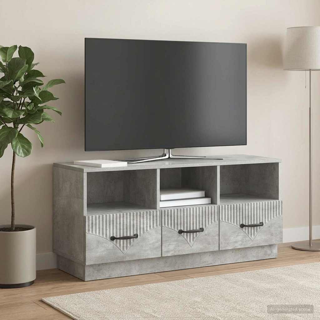 vidaXL ТВ шкаф Бетонно сиво 102 x 345 x 47 см Инженерна дървесина