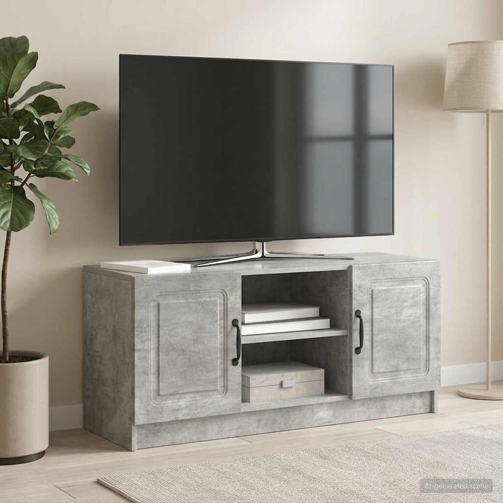 vidaXL ТВ шкаф Бетонно сиво 102 x 345 x 47 см Инженерна дървесина