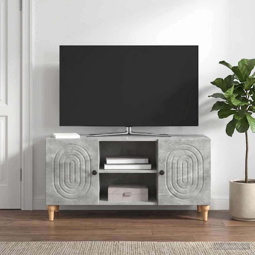 vidaXL ТВ шкаф Бетонно сиво 102 x 345 x 50 см Инженерна дървесина