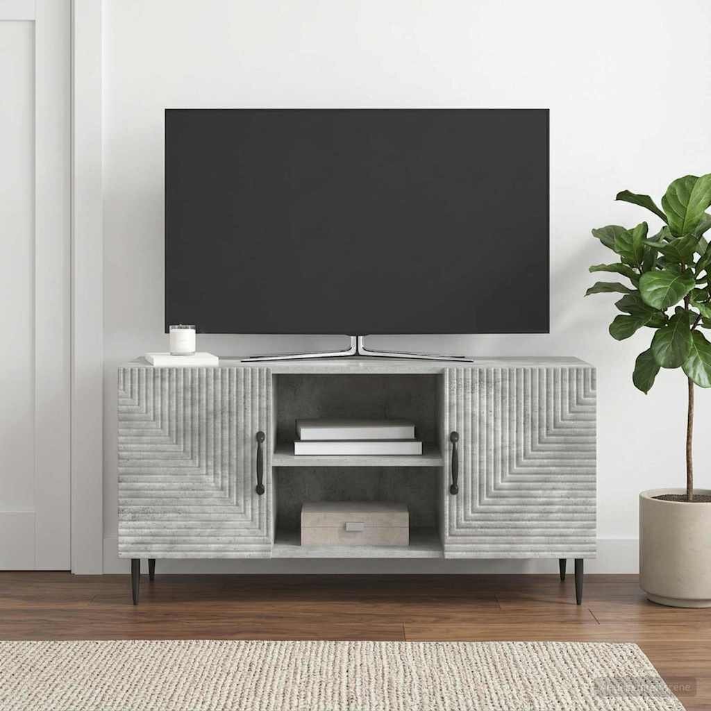 vidaXL ТВ шкаф Бетонно сиво 102 x 345 x 50 см Инженерна дървесина