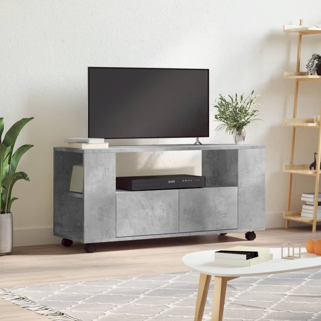 vidaXL ТВ шкаф бетонно сиво 102x345x43 см инженерно дърво