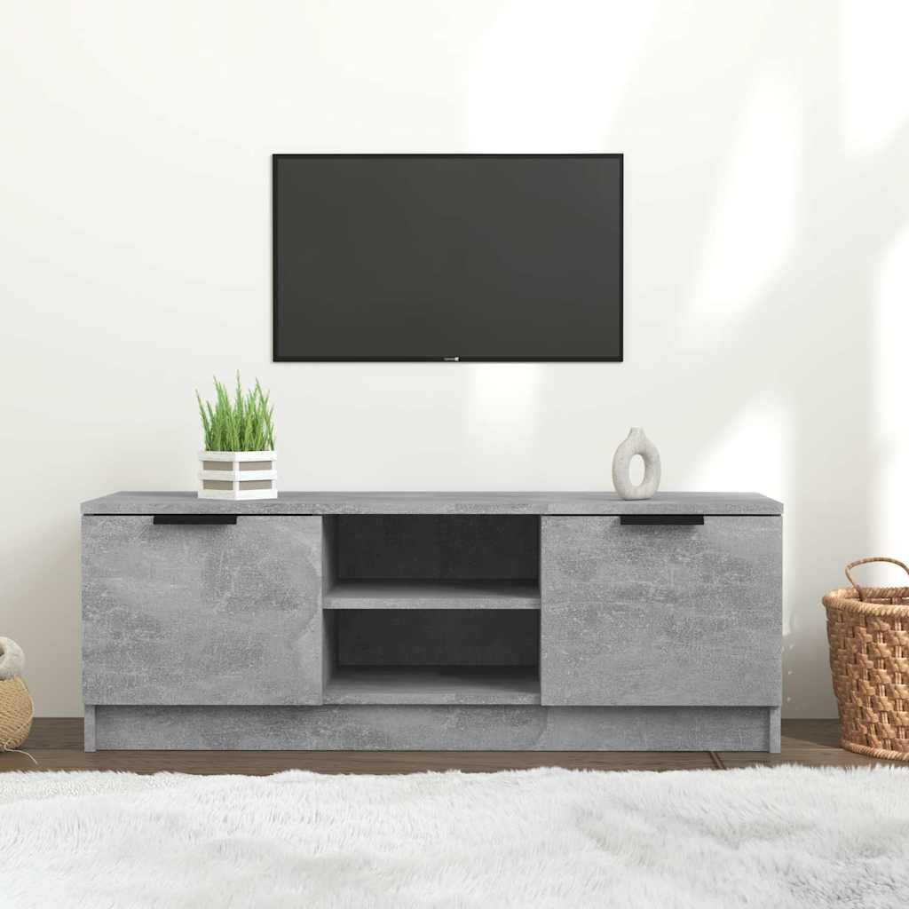 vidaXL ТВ шкаф бетонно сиво 102x35x365 см инженерно дърво
