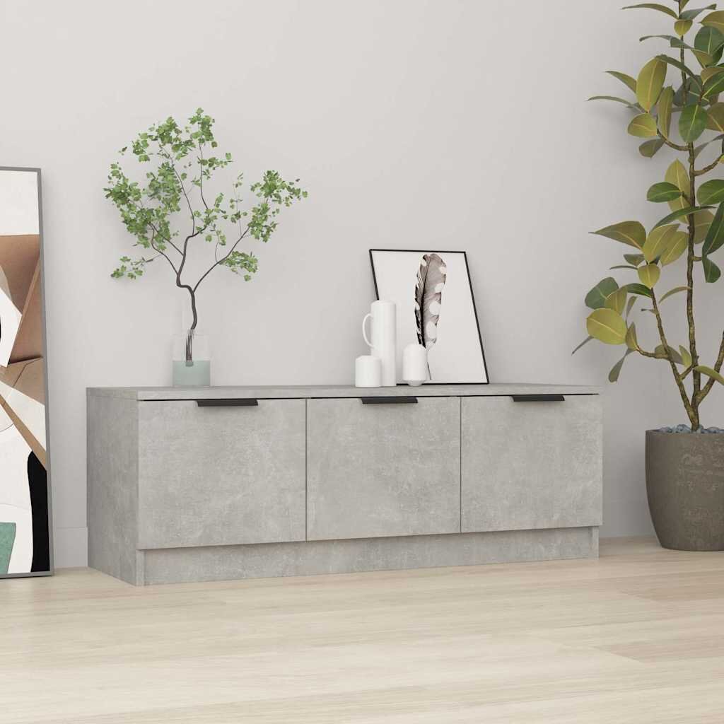 vidaXL ТВ шкаф бетонно сиво 102x35x365 см инженерно дърво