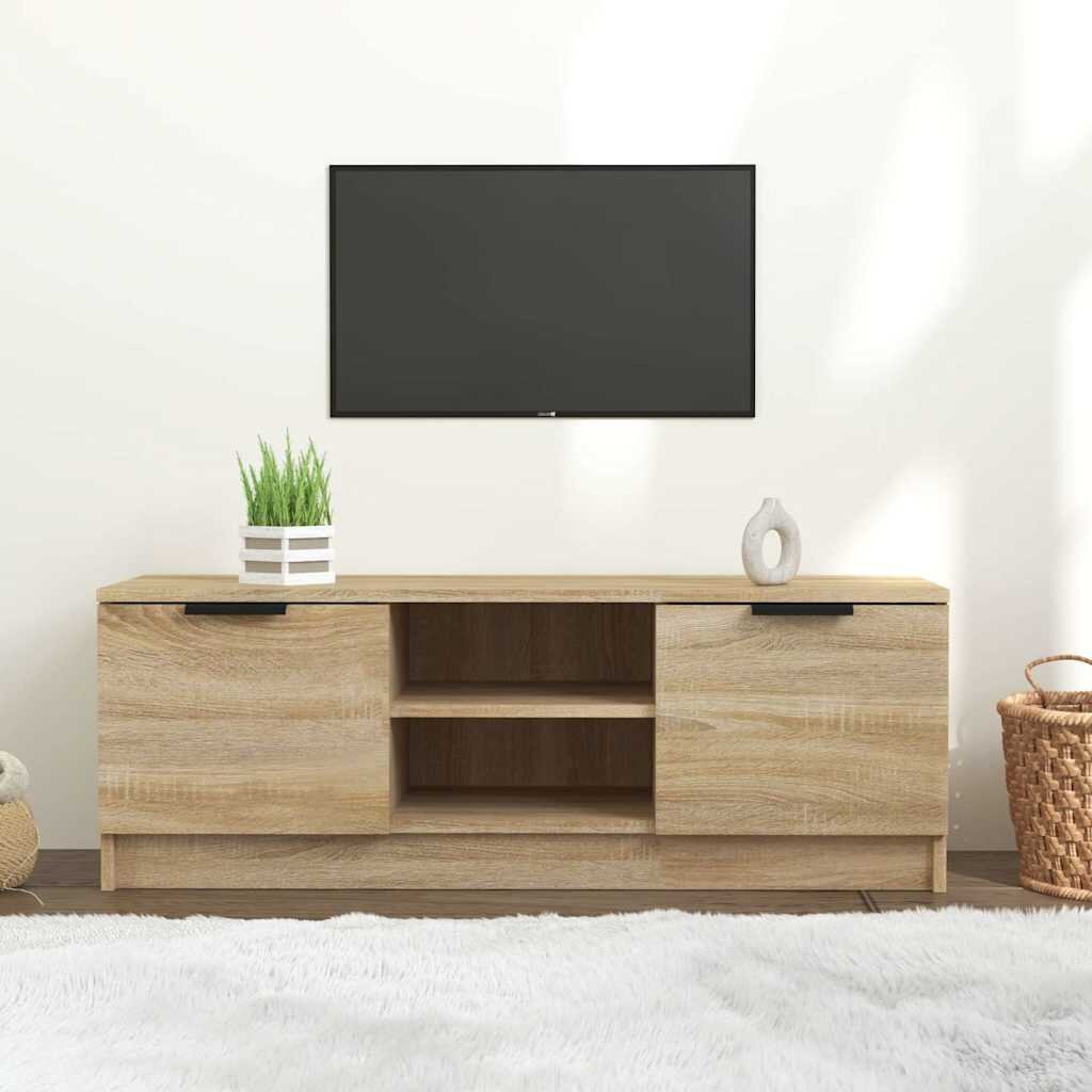 vidaXL ТВ шкаф бетонно сиво 102x35x365 см инженерно дърво