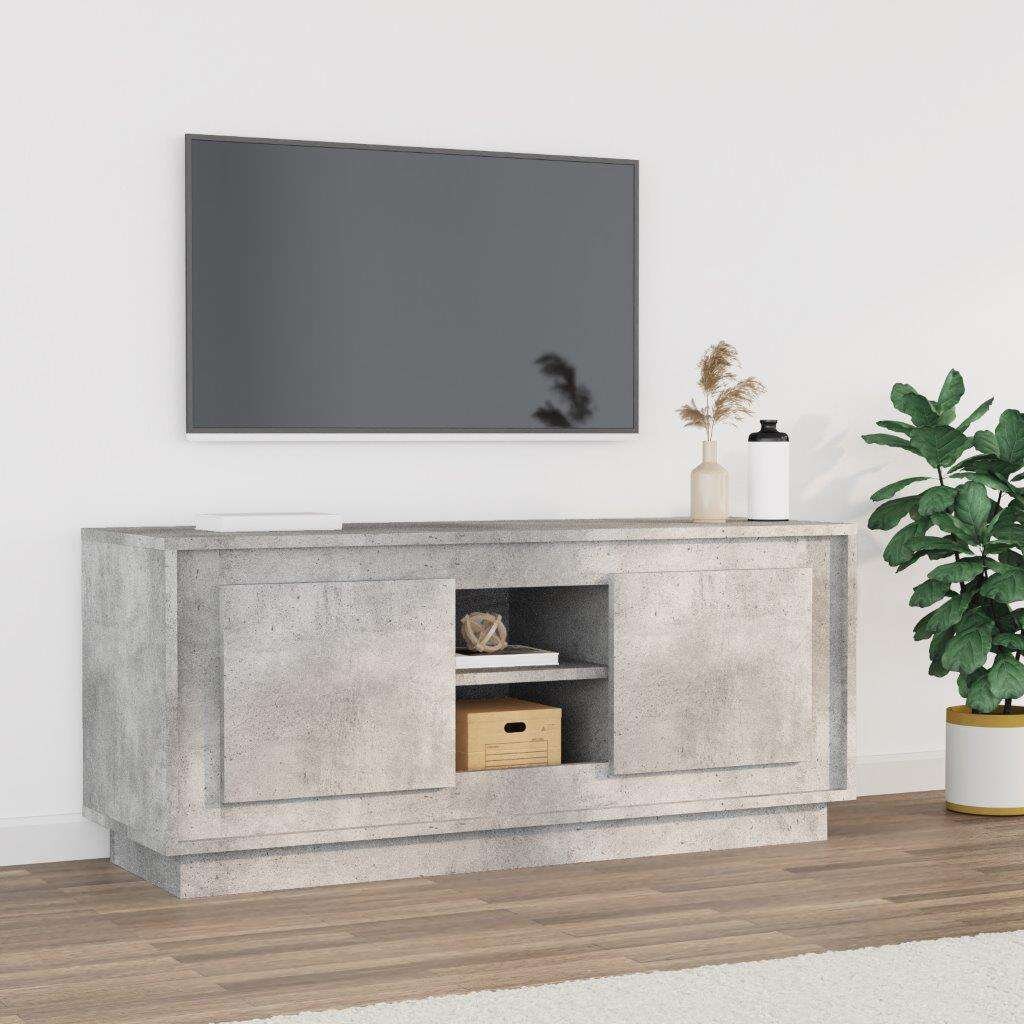 vidaXL ТВ шкаф бетонно сиво 102x35x45 см инженерно дърво