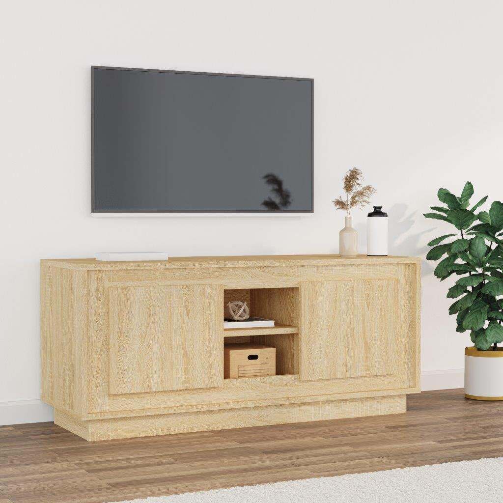vidaXL ТВ шкаф бетонно сиво 102x35x45 см инженерно дърво