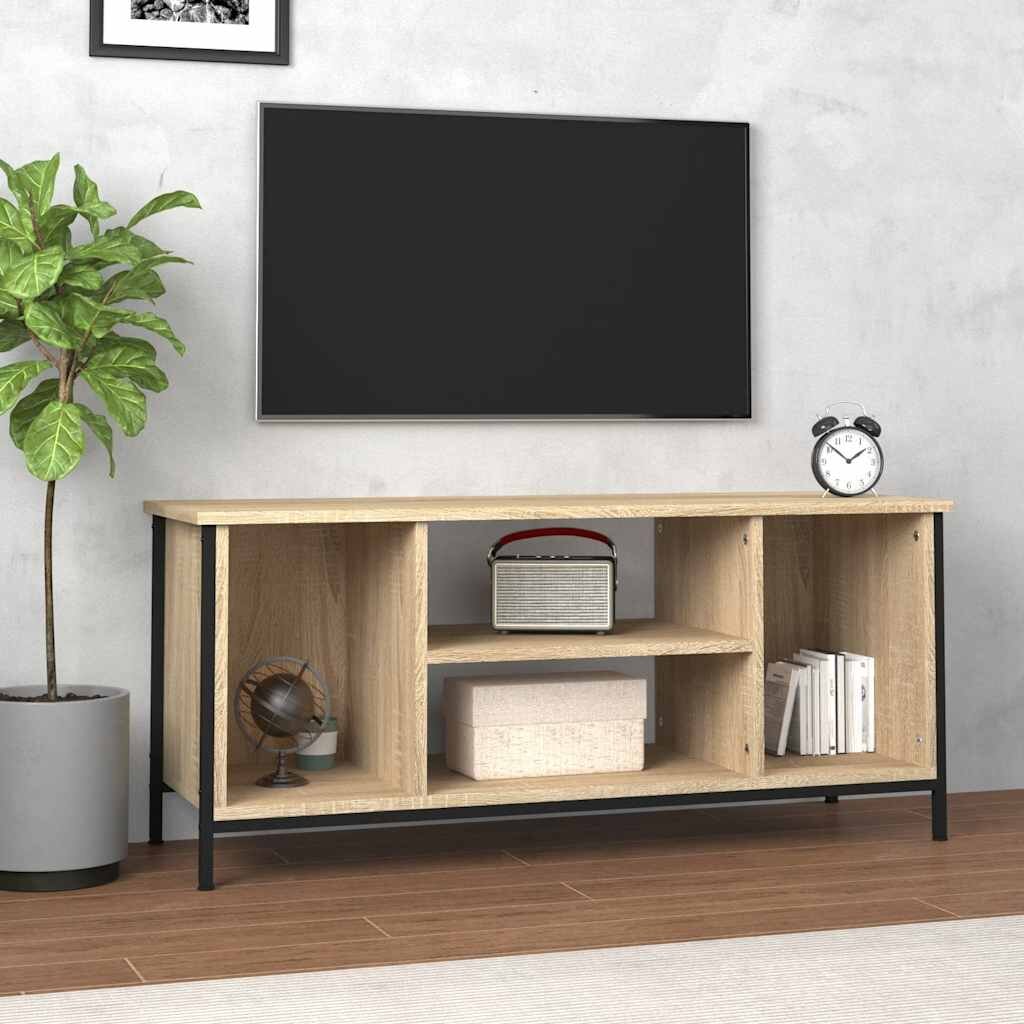 vidaXL ТВ шкаф бетонно сиво 102x35x45 см инженерно дърво