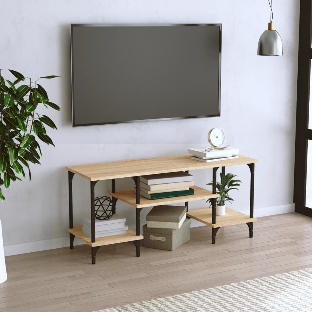 vidaXL ТВ шкаф бетонно сиво 102x35x455 см инженерно дърво