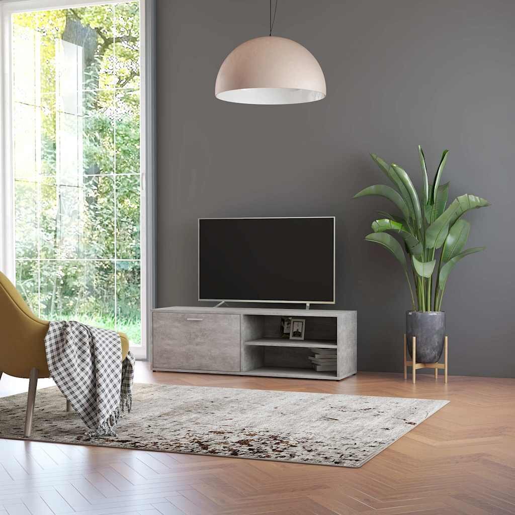 vidaXL ТВ шкаф бетонно сиво 120x34x37 см инженерно дърво