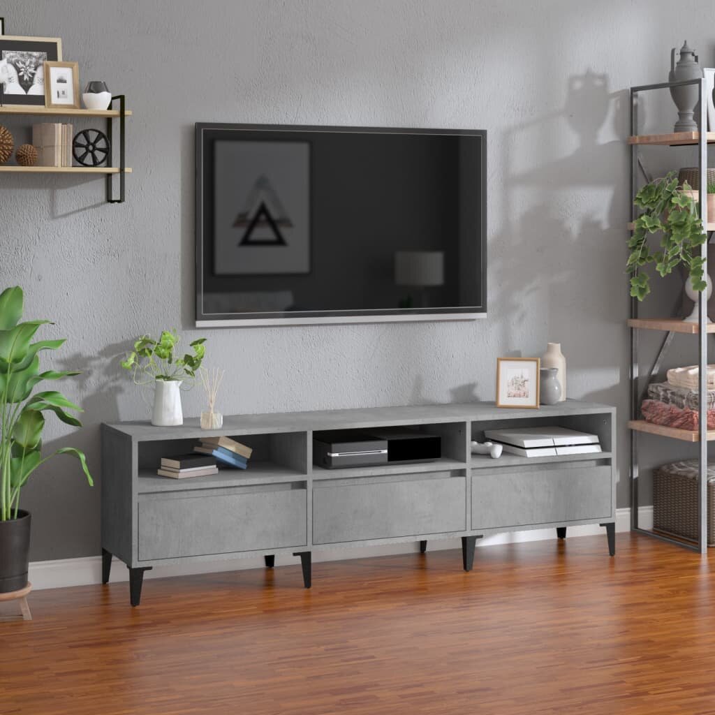 vidaXL ТВ шкаф бетонно сиво 150x30x445 см инженерно дърво