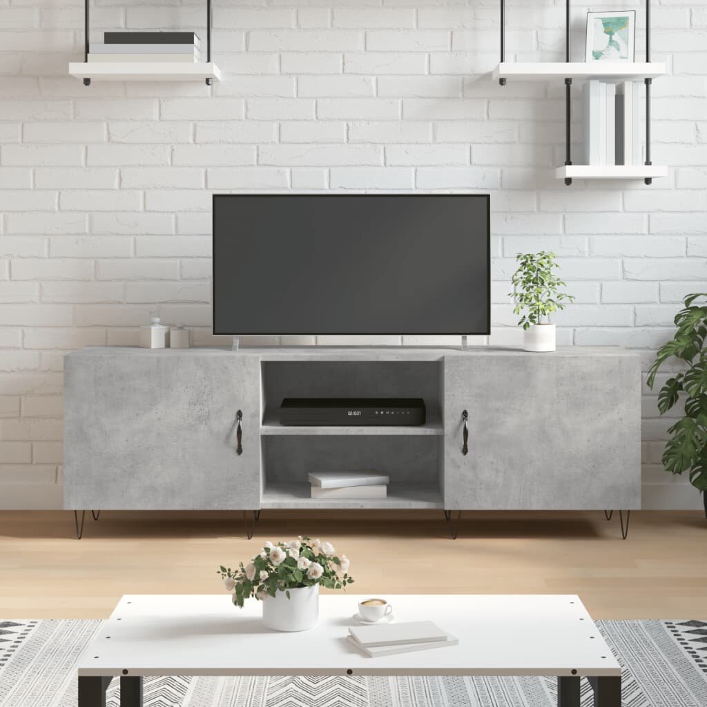 vidaXL ТВ шкаф Бетонно сиво 150x30x50 см инженерно дърво