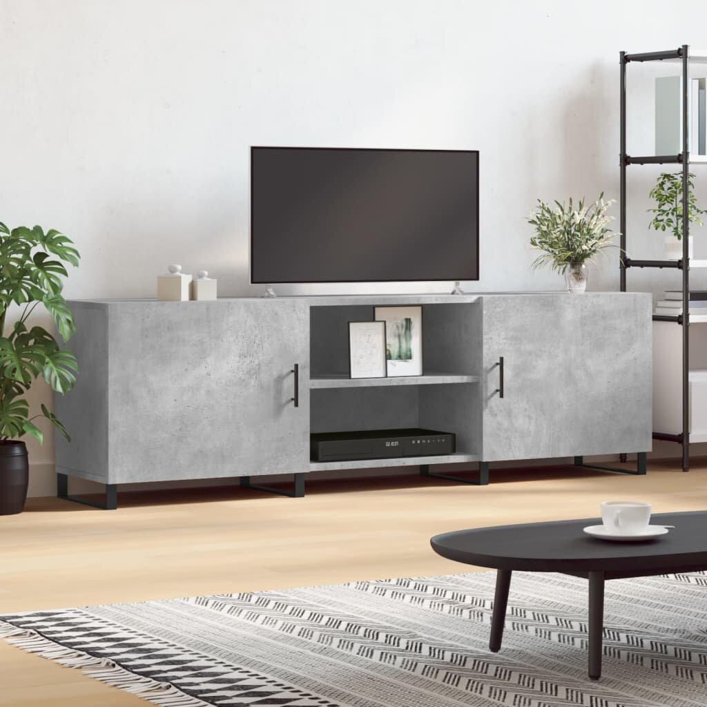 vidaXL ТВ шкаф Бетонно сиво 150x30x50 см инженерно дърво