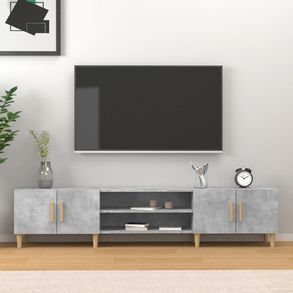 vidaXL ТВ шкаф бетонно сиво 180x315x40 см инженерно дърво