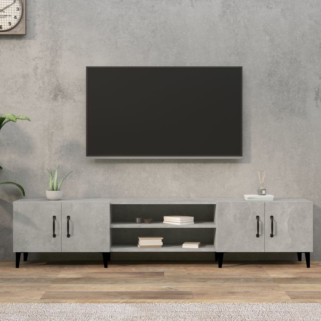 vidaXL ТВ шкаф бетонно сиво 180x315x40 см инженерно дърво
