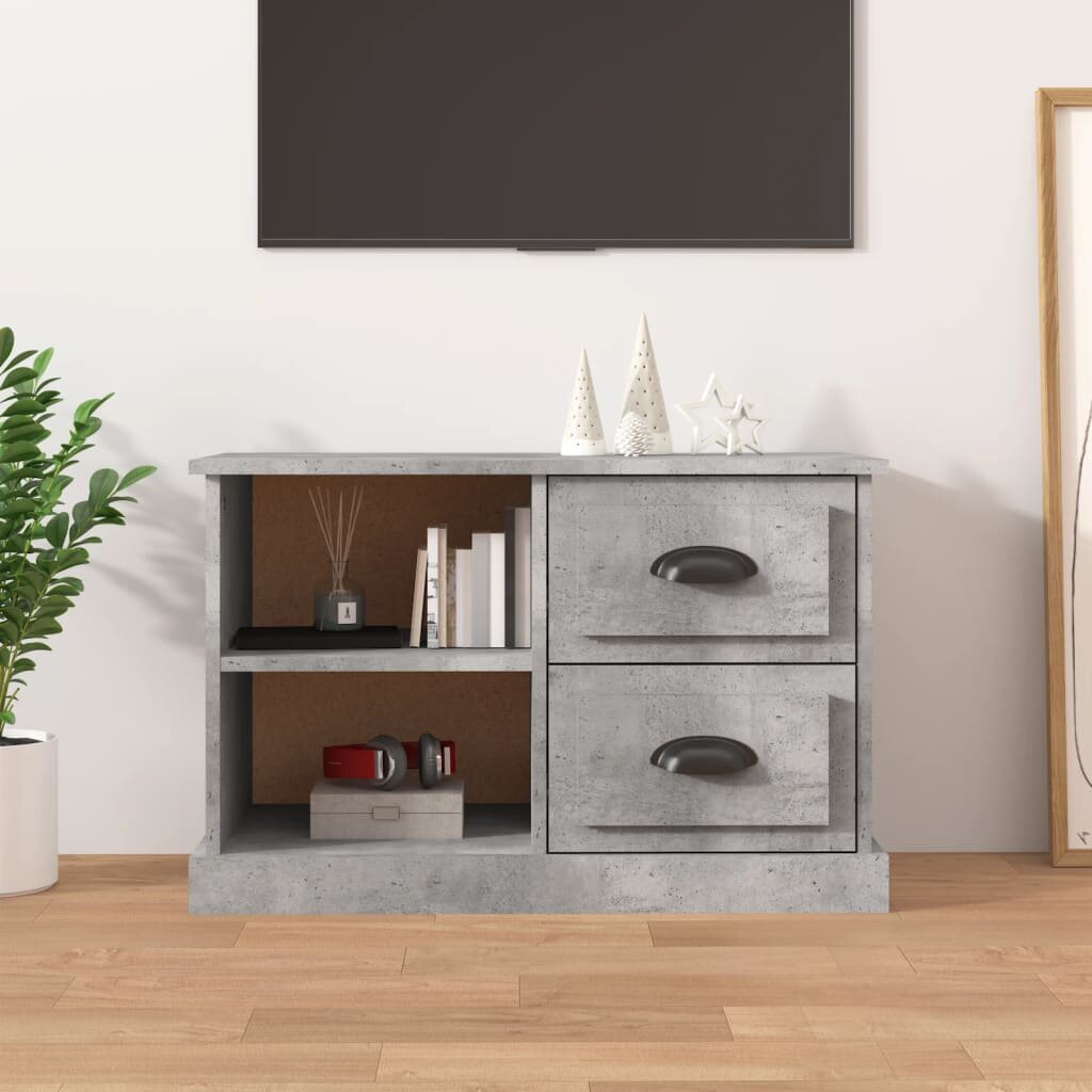 vidaXL ТВ шкаф бетонно сиво 73x355x475 см инженерно дърво