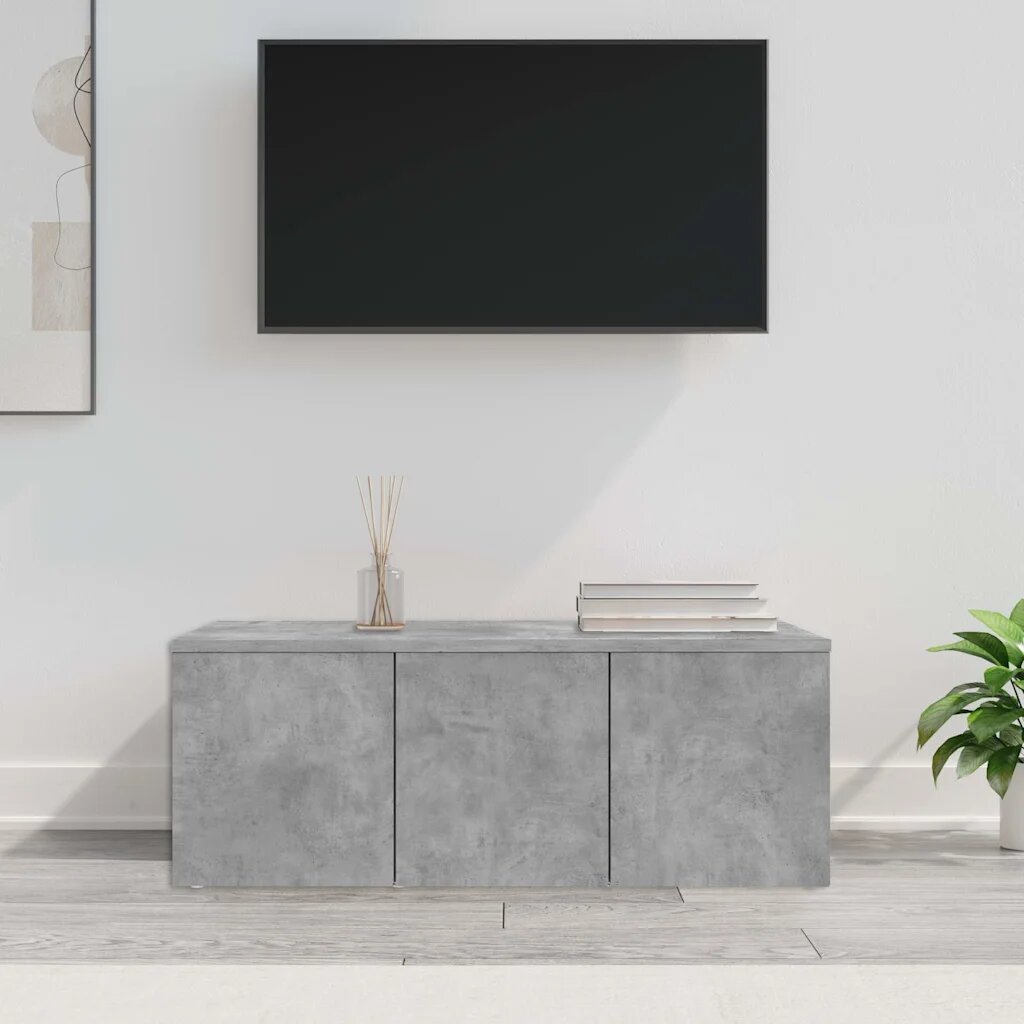 vidaXL ТВ шкаф бетонно сиво 80x34x30 см инженерно дърво