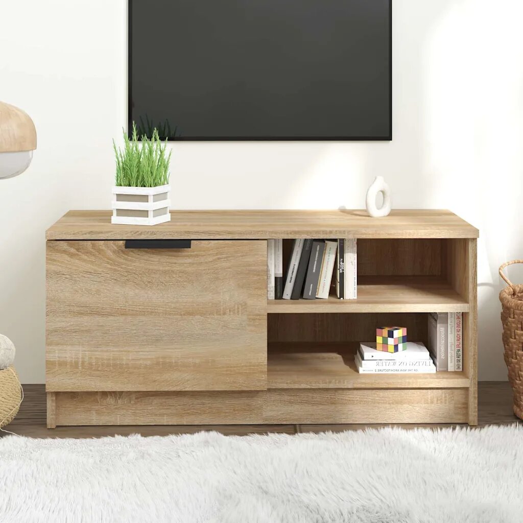 vidaXL ТВ шкаф бетонно сиво 80x35x365 см инженерно дърво