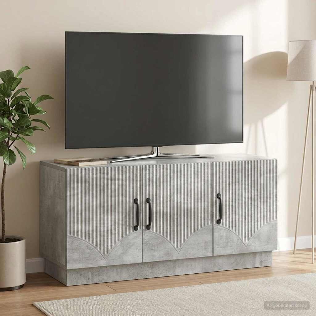 vidaXL ТВ шкаф Бетонно сиво 99 x 345 x 47 см Инженерна дървесина