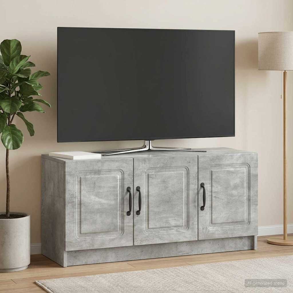 vidaXL ТВ шкаф Бетонно сиво 99 x 345 x 47 см Инженерна дървесина