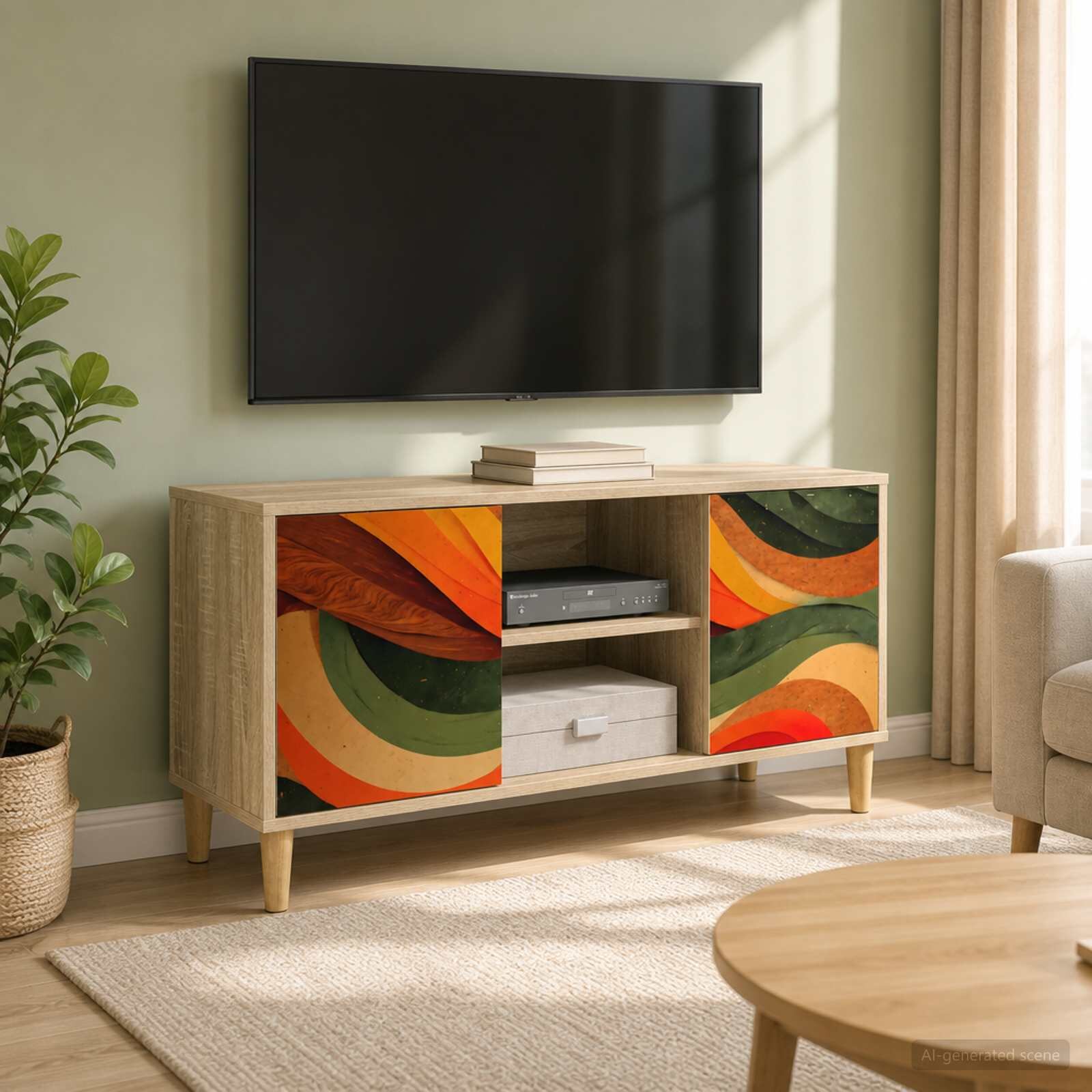 vidaXL ТВ шкаф BONN 102 x 33 x 50 см Сонома Инженерна дървесина