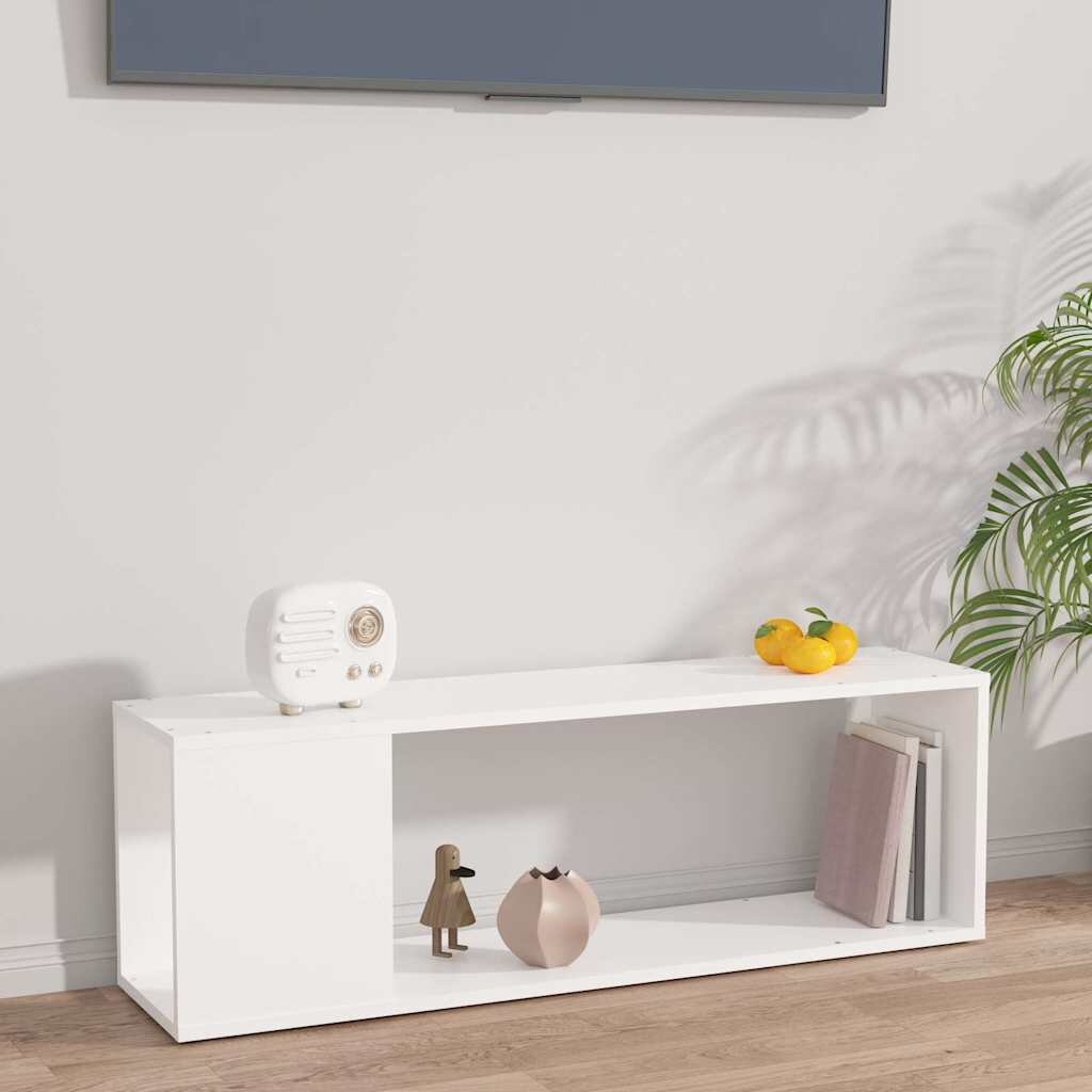 vidaXL ТВ шкаф бял 100x24x32 см инженерно дърво