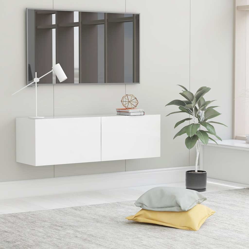 vidaXL ТВ шкаф бял 100x30x30 см инженерно дърво
