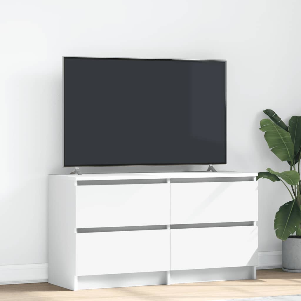 vidaXL ТВ шкаф бял 100x35x54 cm Изработена дървесина