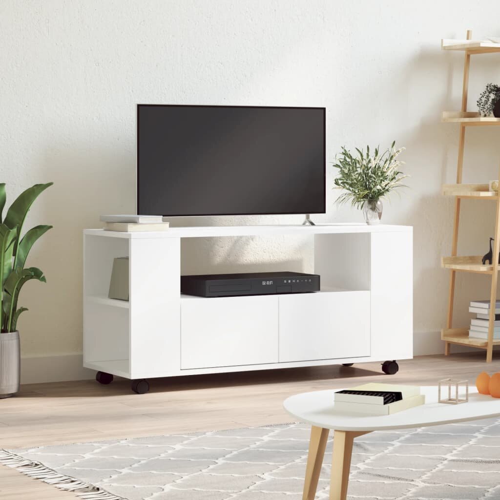 vidaXL ТВ шкаф бял 102x345x43 см инженерно дърво