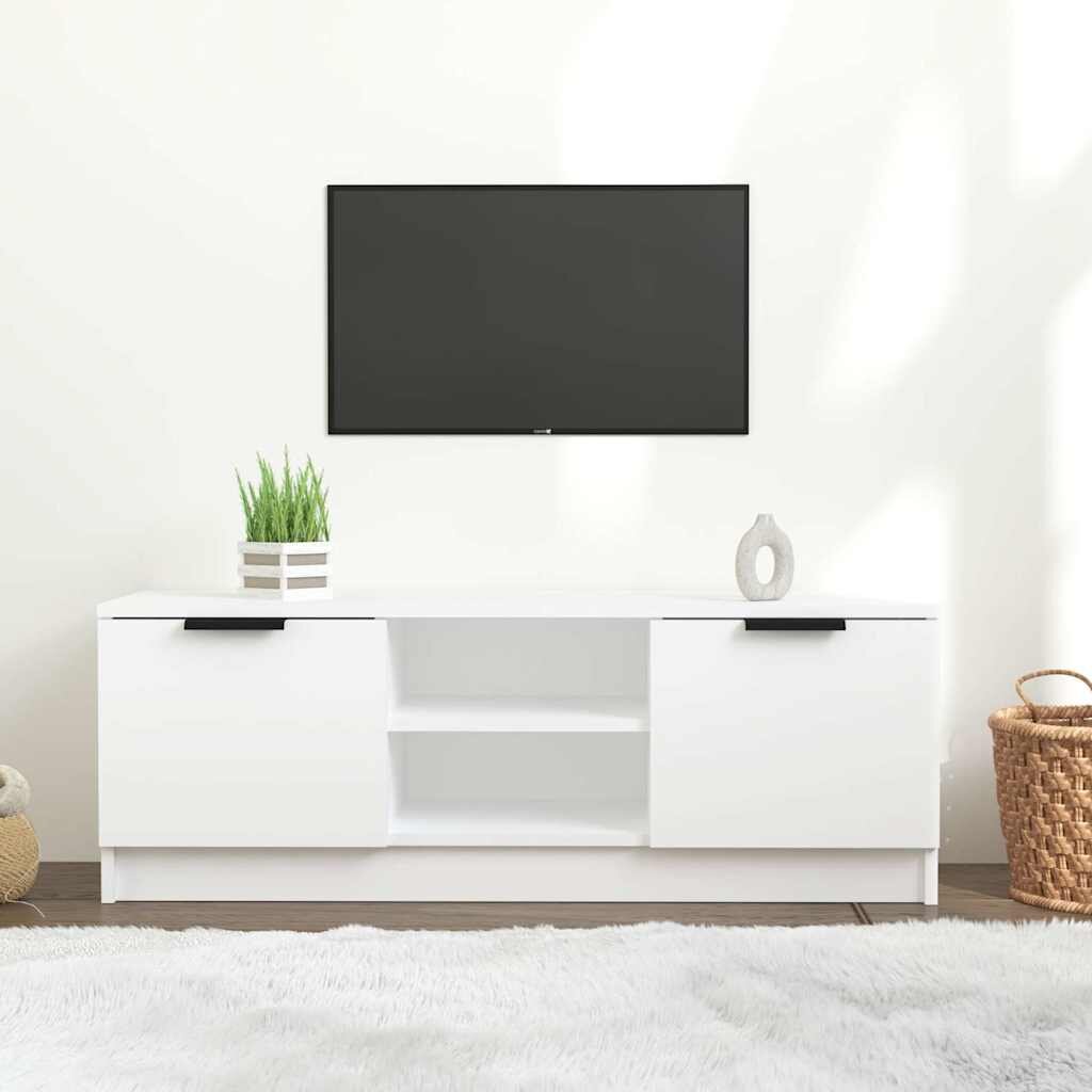 vidaXL ТВ шкаф бял 102x35x365 см инженерно дърво