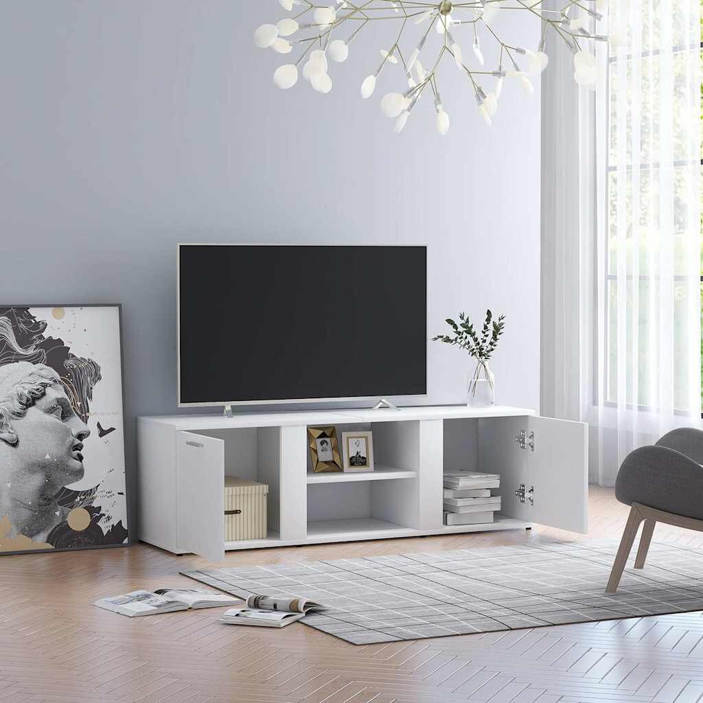 vidaXL ТВ шкаф бял 120x34x37 см инженерно дърво