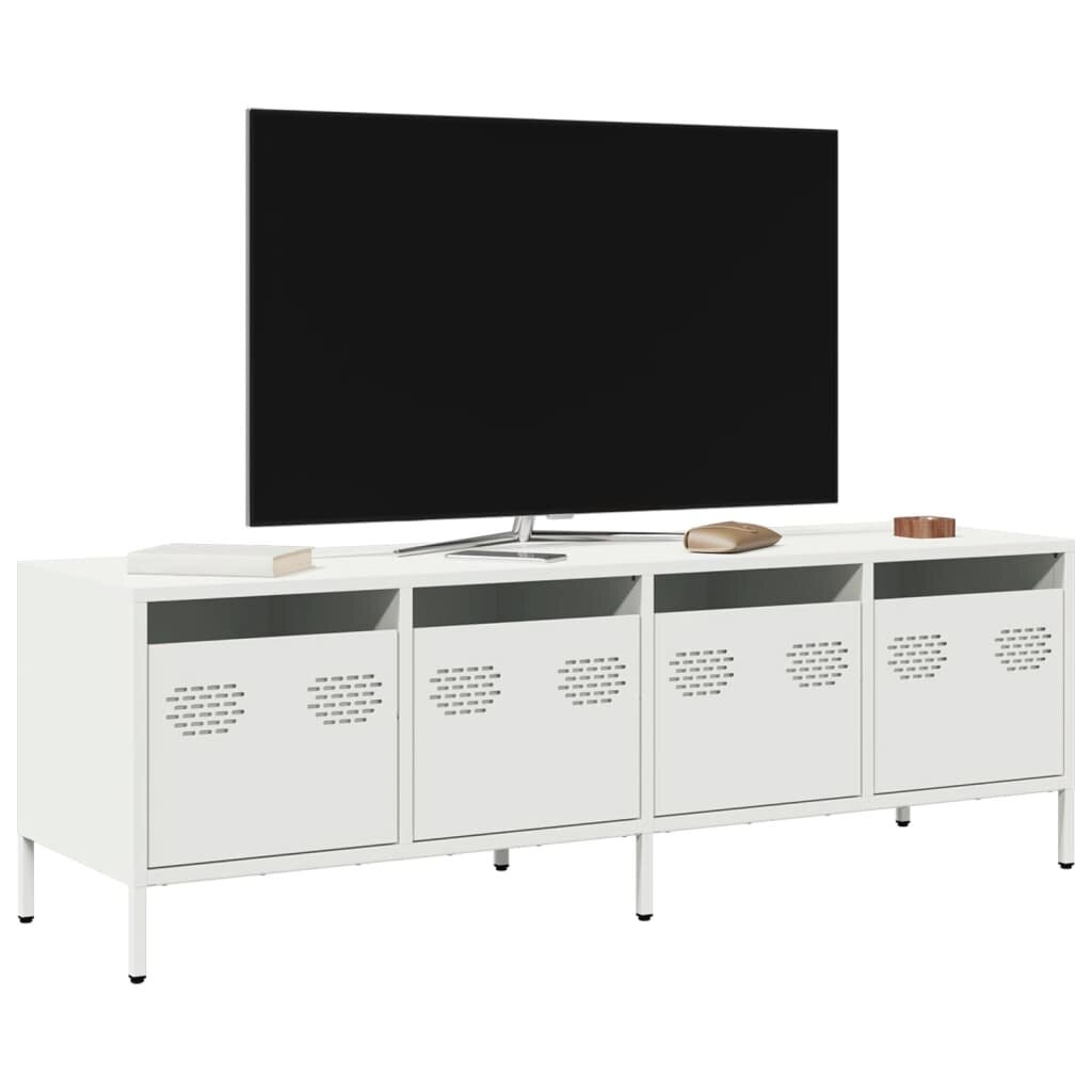 vidaXL ТВ шкаф бял 135x39x435 см студеновалцувана стомана