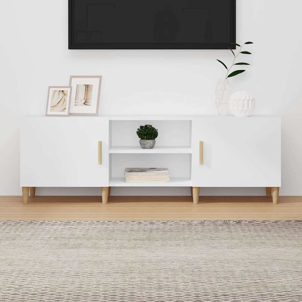 vidaXL ТВ шкаф бял 150x30x50 см инженерно дърво
