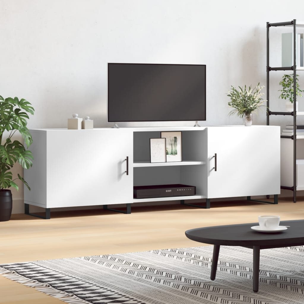 vidaXL ТВ шкаф бял 150x30x50 см инженерно дърво