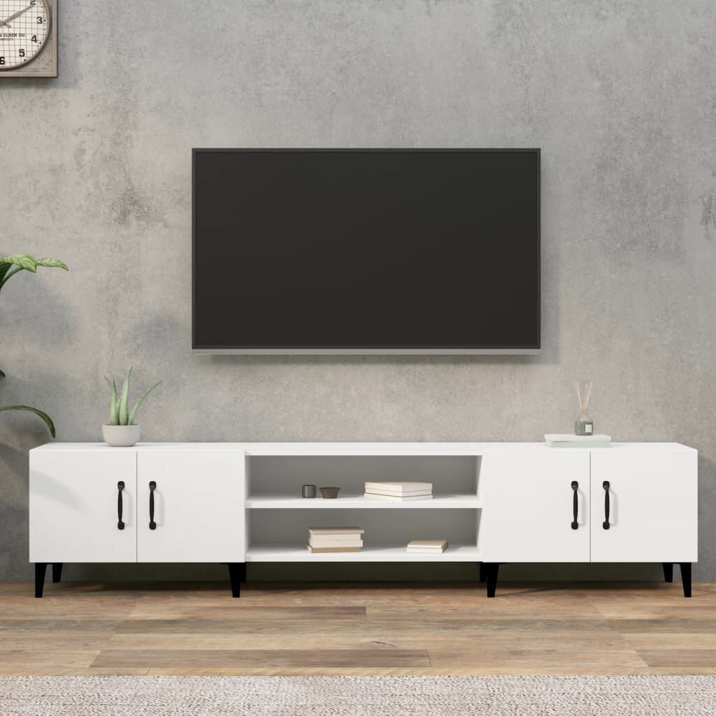 vidaXL ТВ шкаф бял 180x315x40 см инженерно дърво