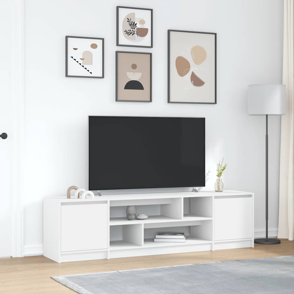 vidaXL ТВ шкаф бял 1885x41x50 см инженерно дърво